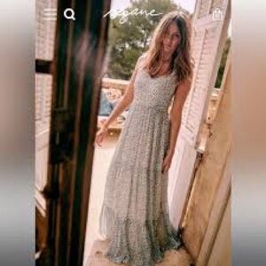 Sezane Phily Dress Blue Flowers - Size 8